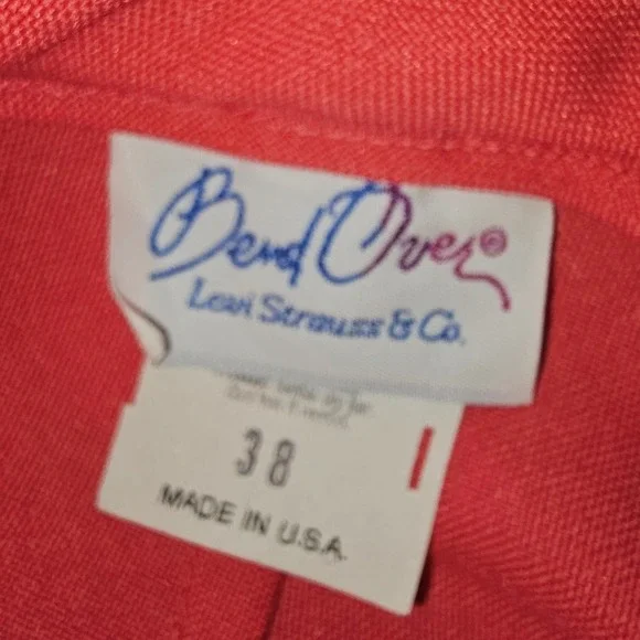 NWT Vintage 1985 Bend Over Levi Strauss & Co Womens Pink Pull On Pants 38 NOS - Picture 5 of 6